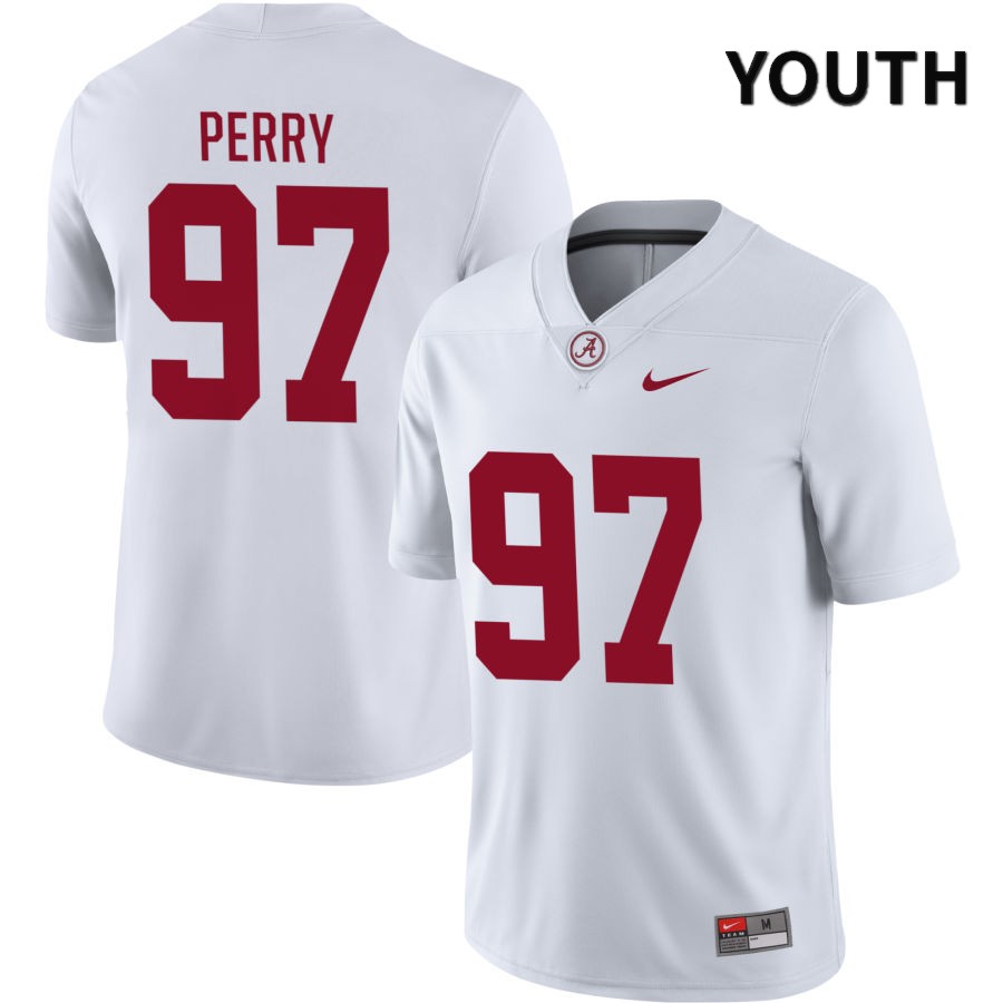 Alabama Crimson Tide Youth Khurtiss Perry #97 NIL White 2022 NCAA Authentic Stitched College Football Jersey NI16H54VY